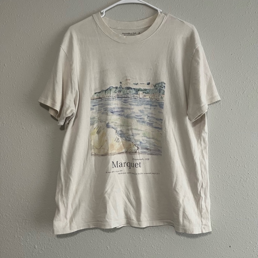 Womens Abercrombie & Fitch Oversized Boyfriend Tee Size M Cream